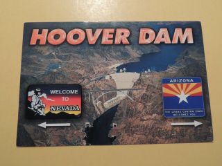 Hoover Dam Boulder City Nevada Vintage Postcard Aerial View