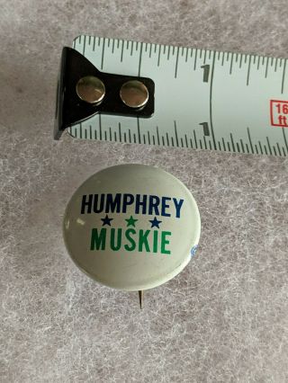 Hubert Humphrey Muskie Columbia 1968 President Election Campaign Button Pin
