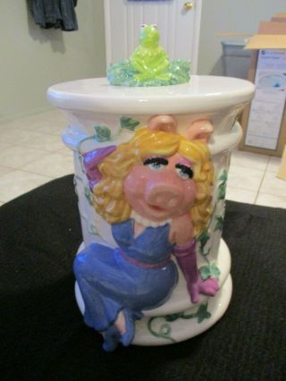 Miss Piggy & Kermit The Frog Cookie Jar Craft Henson Early 1990 