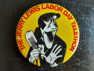1980s Vintage Jerry Lewis Labor Day Telethon Pinback Button