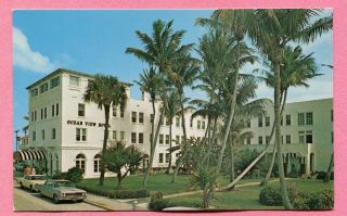 Postcard Ocean View Hotel Fabulous Worth Ave 1960s Vintage Cars Palm Beach Fl