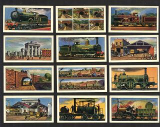 Cigarette/trade/cards.  Brownes Tea.  History Of The Railways 1st.  (set Of 25).  (1964)