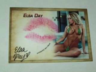 2019 Collectors Expo Model Elsa Day Autographed Kiss Print Card
