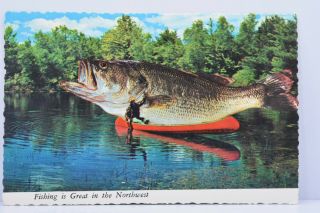 Vintage Postcard Fishing In The Great Northwest Smith - Western Co.  Gift Fisherman