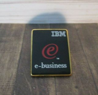 Pin Ibm Software Tech Collectible E - Business Gold Black Vintage Hat Tie Metal