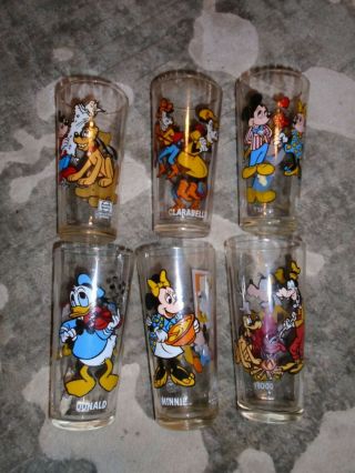 Vintage Pepsi 1978 Walt Disney Collector Series Glasses Set Of 6