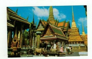 Thailand Vintage Post Card " Emerald Buddha Temple Grand Palace In Bangkok "