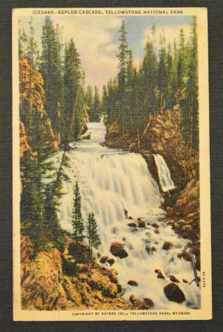 Antique Vintage Kepler Cascade Yellowstone National Park Postcard Haynes Card