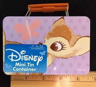 Disney Bambi Tin Mini Lunchbox 4 X 2.  75
