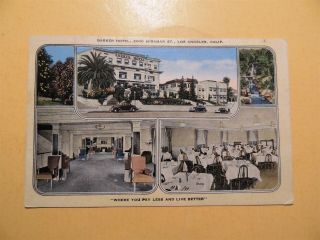 Barker Hotel Los Angeles California Vintage Linen Postcard 1945
