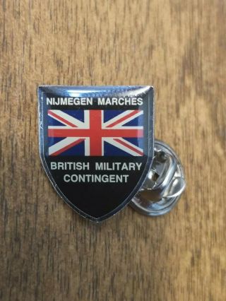 British Military Contingent Nijmegen Marches Uk Union Jack Flag Pin Lapel