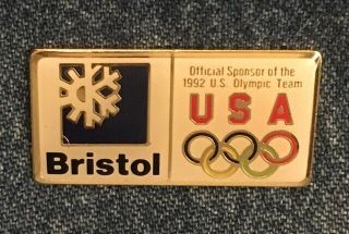 1992 Olympic Pin Albertville Barcelona Usa Team Sponsor Bristol