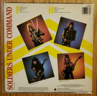 STRYPER - Soldiers Under Command 1985 WHITE Vinyl LP W/ 2 Inserts Orig VG, 2
