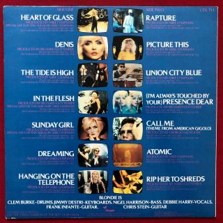BLONDIE THE BEST OF BLONDIE LP,  POSTER ORIG UK PRESS (1981) EX/EX CDL TV1 2