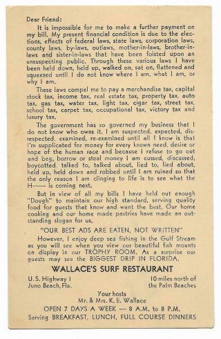 Vintage Florida Chrome Postcard Wallace 