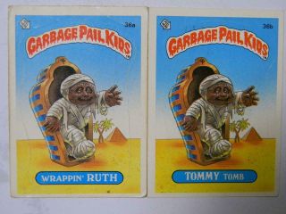 1985 Topps Garbage Pail Kids Series 1 36 A&b Wrappin Ruth Tommy Tomb 2627 Glb