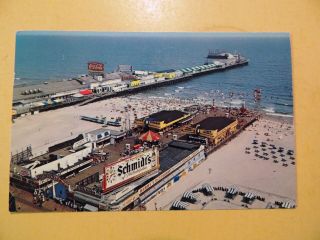 Steeplechase & Steel Piers Atlantic City Jersey Vintage Postcard 1968 Aerial