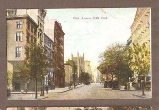 Vintage Postcard 1909 Fifth Avenue York City