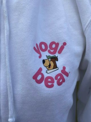 Hanna Barbera YOGI Bear CLAN Hoodie Sweatshirt White size L Vintage 2
