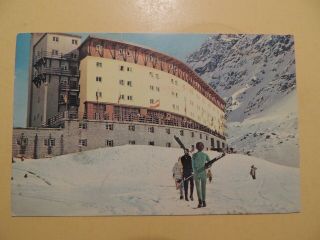 Hotel Portillo Portillo Chile Vintage Postcard 1963 Panagra Sky Card