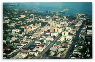 Postcard Fl St Petersburg Aerial Birds Eye Vintage Saint Pete Central Florida