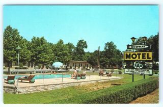 Vintage Postcard Midway Motel Vineland Jersey Nj Swimming Pool