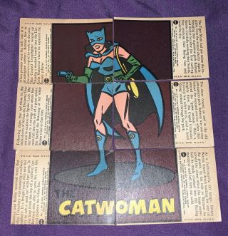 Vtg 1966 Batman Topps Trading Cards Catwoman Complete Puzzle Back Set 17a - 22a