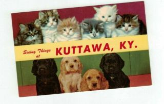 Ky Kuttawa Kentucky Vintage Post Card Big Letters " Seeing Things At.  "