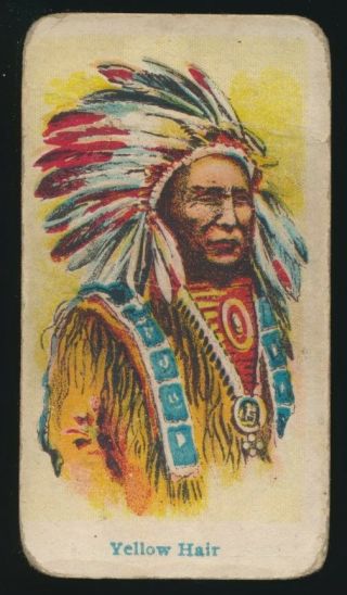 1910 E49 American Caramel Wild West Caramels - Yellow Hair (native American)