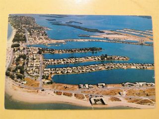 Clearwater Beach Florida Vintage Postcard Aerial View Of Causeway 1963