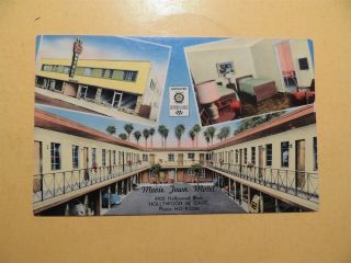 Movie Town Motel Hollywood California Vintage Postcard