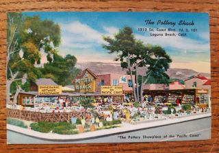 Vintage The Pottery Shack Laguna Beach California Ca.  Postcard