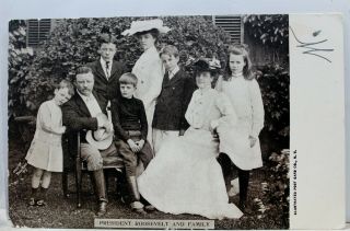 President Theodore Teddy Roosevelt Family Postcard Old Vintage Card View Post Pc