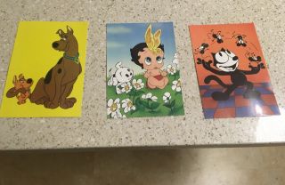 3 Vintage Classico Post Cards Felix The Cat,  Scooby Doo,  Betty Boop
