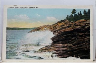 Maine Me Boothbay Harbor Spruce Point Postcard Old Vintage Card View Standard Pc