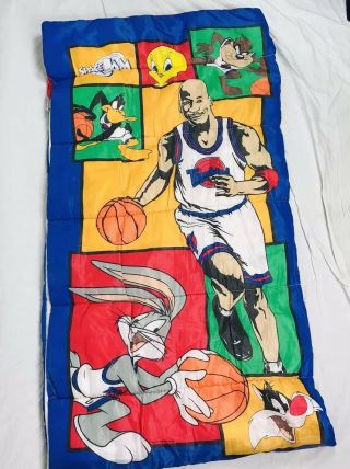 Vintage 1996 Looney Tunes Space Jam Sleeping Bag Michael Jordan