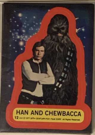 1977 Topps Vintage Star Wars Red Series 2 Complete 11 Sticker Set