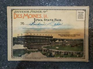Old Vintage Souvenir Postcard/folder Of The State Fair Of Des Moines,  Ia.