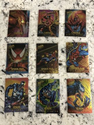 1995 Fleer Ultra Spider - Man Masterpieces Complete 9 Card Chrome Insert Set