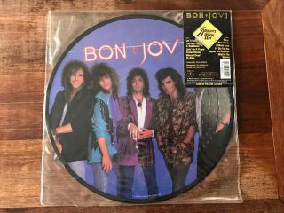 Bon Jovi Slippery When Wet Picture Disc Vinyl Lp Record Glam