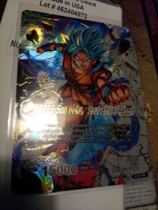 Dragon Ball Ssgss Son Goku Soul Striker Reborn Full Art Gold Foil P - 211 Pr