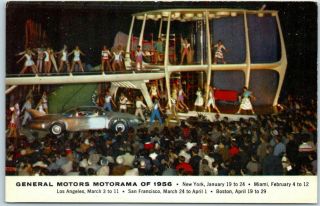Vintage Gm Cars Advertising Postcard " General Motors Motorama Of 1956 "