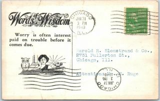 Vintage Chicago Advertising Postcard AMERICAN BOILER & TANK CO.  w/ 1940 Cancel 2
