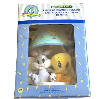 Vintage Baby Looney Tunes Lamp Plush Bugs Bunny And Tweety 1999