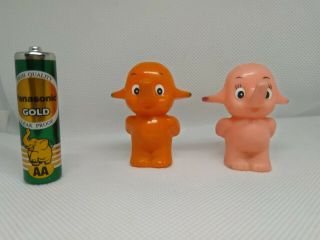 Vintage Sato Chan And Satoko Chan Japanese Mascots Finger Puppet Dolls Rare