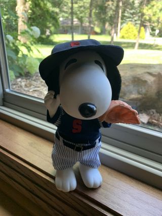 Vintage Snoopy (charlie Brown) 1966 In A Baseball Uniform With Glove And Hat