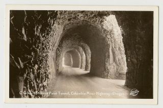 Vintage Rppc Postcard Mitchells Point Tunnel Columbia River Highway Oregon Or