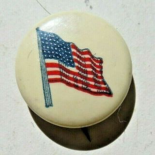 Vintage American Flag Pin Back Button.  75 "