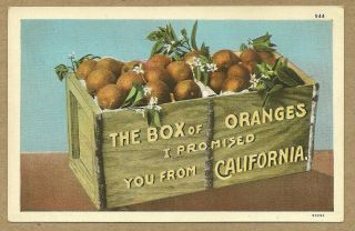 Vintage Box Of Oranges I Promised You From California Postcard 1920s