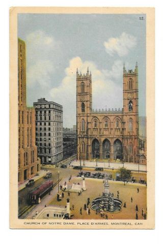 Vintage Postcard Church Of Notre Dame Place D 